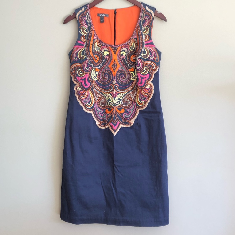 Muse Embroidered Shift Dress